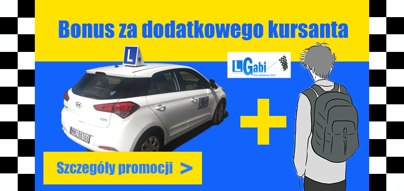 Promocje OSK GABI: PROMOCJA - Bonus za dodatkowego kursanta